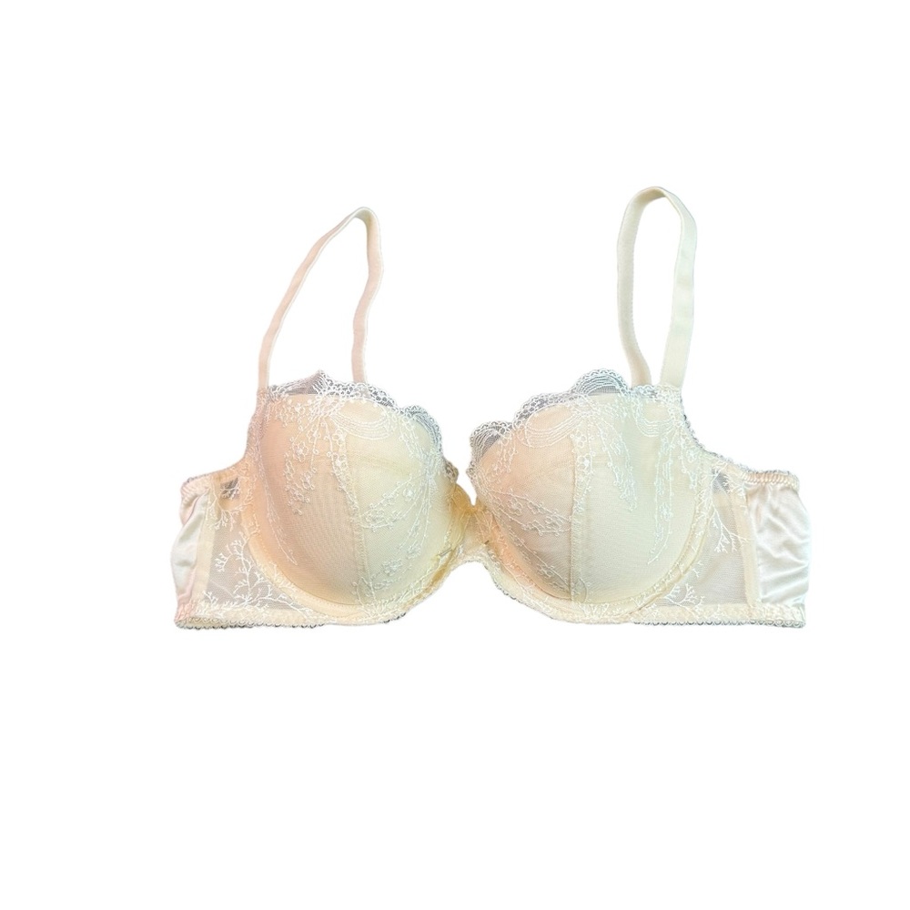 Wacoal White Lace Padded Underwire Adjustable Straps Bra size 36D